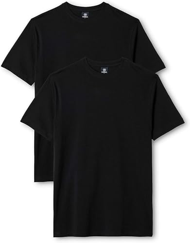 LERROS - Herren Rundhals Doppelpack Tshirt, Regular Fit, (2003014), Größe:XL, Farbe:Black (290) von LERROS
