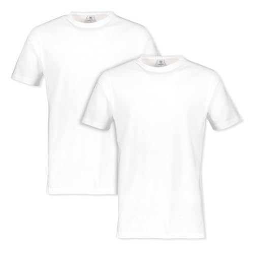 LERROS - Herren Rundhals Doppelpack Tshirt, Regular Fit, (2003014), Größe:L, Farbe:White (100) von LERROS