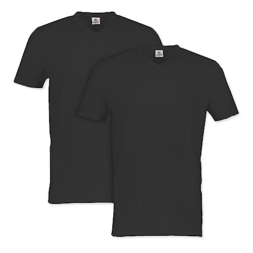 LERROS Herren Doppelpack V-Ausschnitt T-Shirt, Schwarz, 3XL EU von LERROS