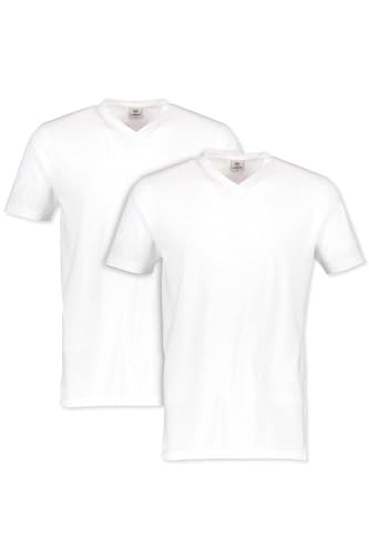 LERROS - Herren V-Ausschnitt Doppelpack T-Shirt, Regular Fit, (2003115), Größe:3XL, Farbe:White (100) von LERROS