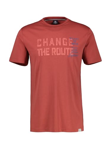 Herren T-Shirt mit Front Print Größe M Earth Red von LERROS