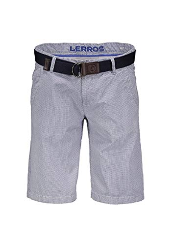 LERROS Bermuda Shorts Herren Hellblau Piquè Optik mit Gürtel - Gr. 31 von LERROS