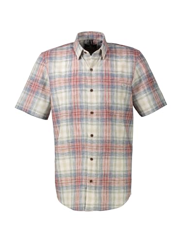 Herren 1/2 Hemd mit Karo-Design, Regular FIT (Normale Passform), (331 Earth RED) Größe XL von LERROS