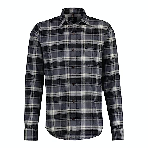 LERROS - Herren Flanellhemd, kariert, Regular FIT (22O1047), Größe:XXL, Farbe:Black (290) von LERROS