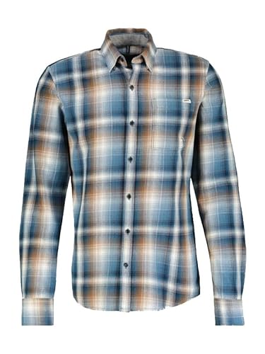 Herren Karohemd aus weicher Twillqualität Frosted Blue Größe XL von LERROS