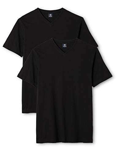 LERROS Herren LERROS Herren T-Shirt mit V-Ausschnitt Doppelpack T-Shirt,,per pack Schwarz (Black 200),Small von LERROS