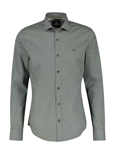 LERROS Herren Langarm Hemd mit Minimalprint Chilled Olive Größe L von LERROS