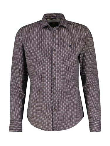 LERROS Herren Langarm Hemd mit Minimalprint Classic Navy Größe XXL von LERROS