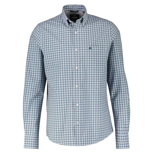 LERROS - Herren Langarmhemd Kariert Button-Down-Kragen (23D1170), Größe:L, Farbe:Sky Blue (402) von LERROS