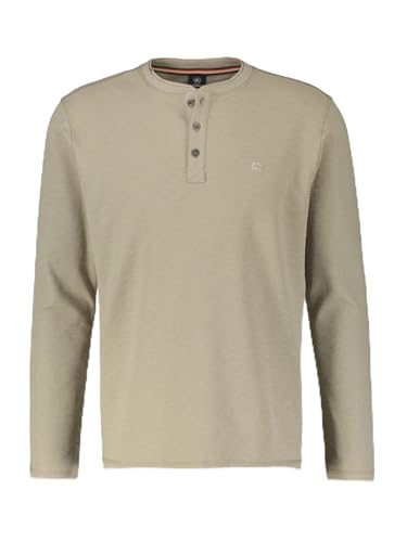 LERROS - Herren Langarmshirt mit Serafinoausschnitt (23D4910), Größe:L, Farbe:Soft Stone (707) von LERROS