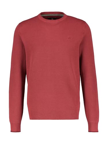LERROS Herren Leichter Strickpullover mit schmaler Rippstuktur Light Garnet red Größe XXL von LERROS
