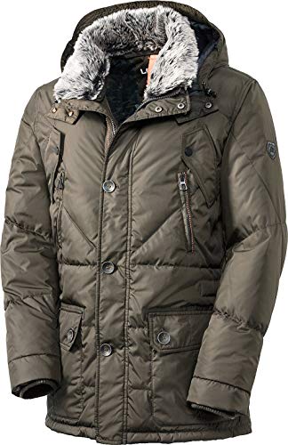 LERROS Herren Parka, Kapuzenjacke mit ausgezeichneter Wärmeisolierung, wasserabweisend, abnehmbare Kapuze, Herrenbekleidung, Olivgrün, Gr. M - XXXL von LERROS