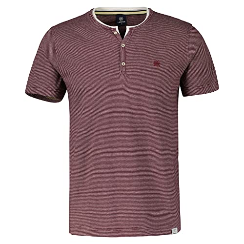 LERROS - Herren Serafino Kurzarm T-Shirt, Regular Fit, (2363918), Größe:M, Farbe:Summer Wine (373) von LERROS