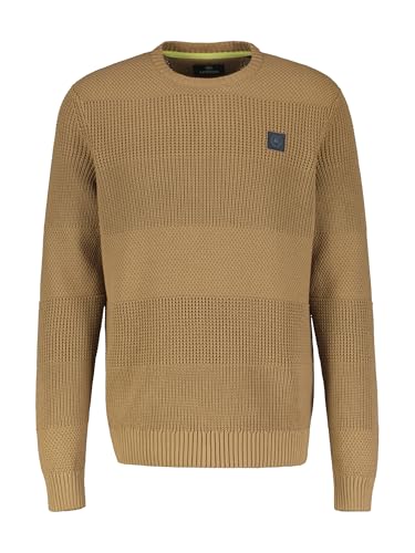 LERROS Herren Strickpullover in lebendiger Strukturoptik Bold Camel Größe XXL von LERROS