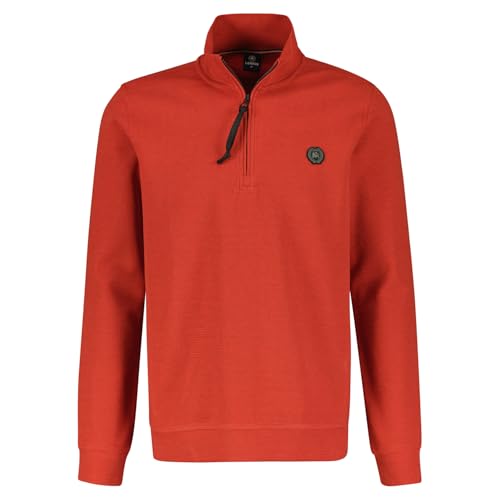 Herren Troyer Sweatshirt mit Zip Lava red Größe L von LERROS