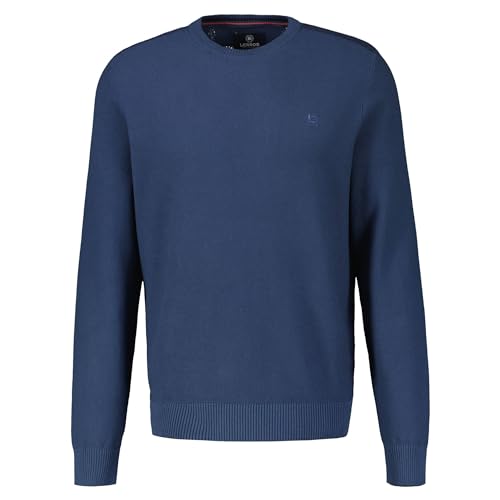 LERROS - Herren Woll-Cashmere-Rundhalspullover (23D5001), Größe:L, Farbe:Storm Blue (448) von LERROS