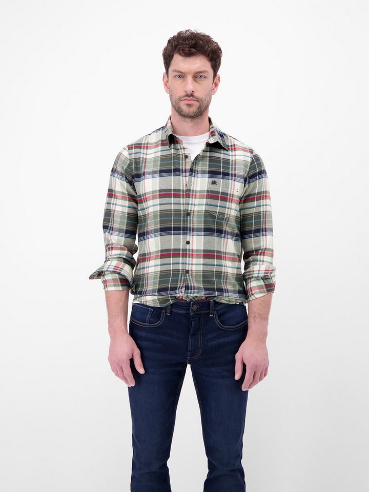 LERROS Karohemd mit Logo Stickerei von LERROS