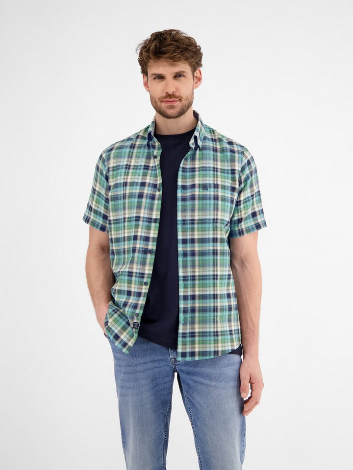 LERROS Kurzarmhemd LERROS Kariertes Halbarmhemd in Strukturqualität von LERROS