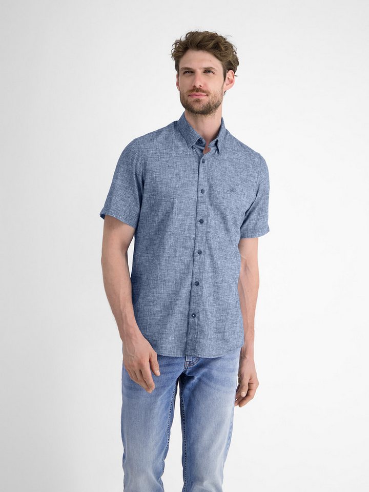 LERROS Kurzarmhemd LERROS Kurzarmhemd mit verdecktem Button-down-Kragen von LERROS