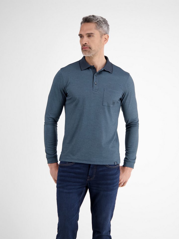 LERROS Langarm-Poloshirt LERROS Langarmpolo für Herren in Strukturoptik von LERROS