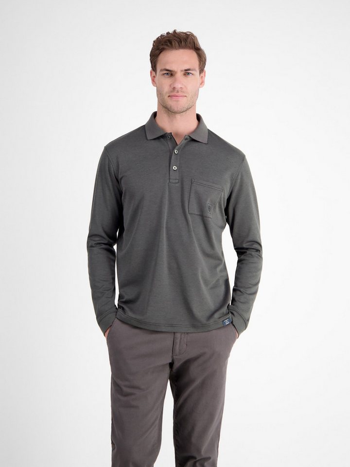 LERROS Langarm-Poloshirt LERROS Langarmpolo für Herren in Strukturoptik von LERROS