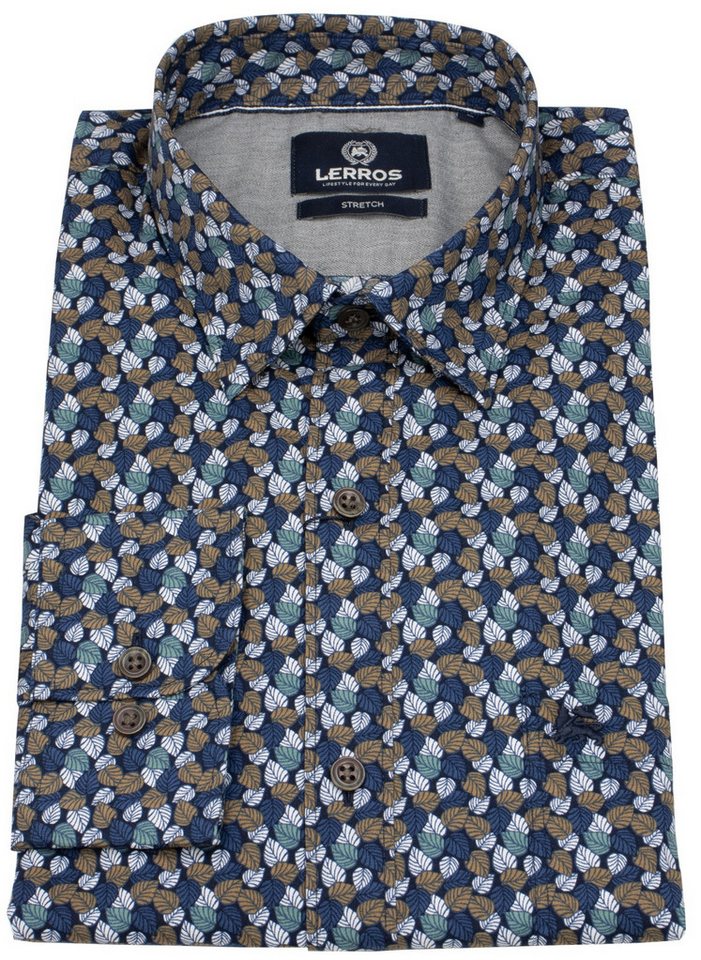LERROS Langarmhemd Button-Down-Kragen Under Button Down von LERROS