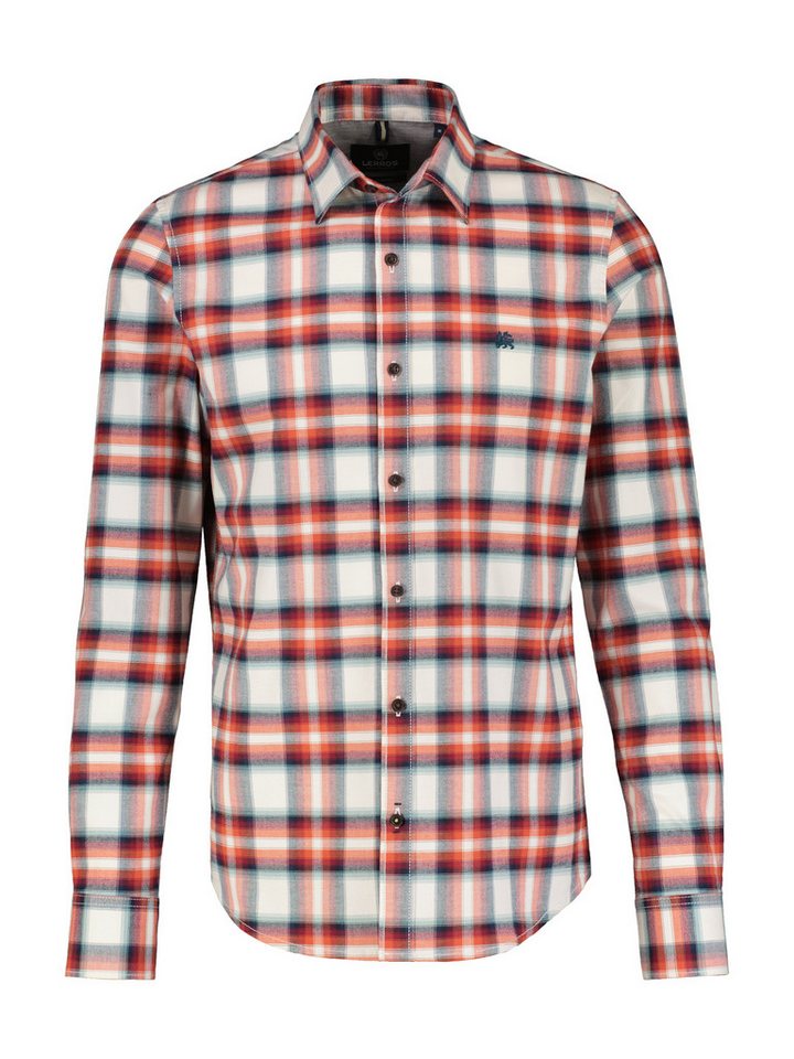 LERROS Langarmhemd Flanellhemd Kariert - Regular Fit von LERROS