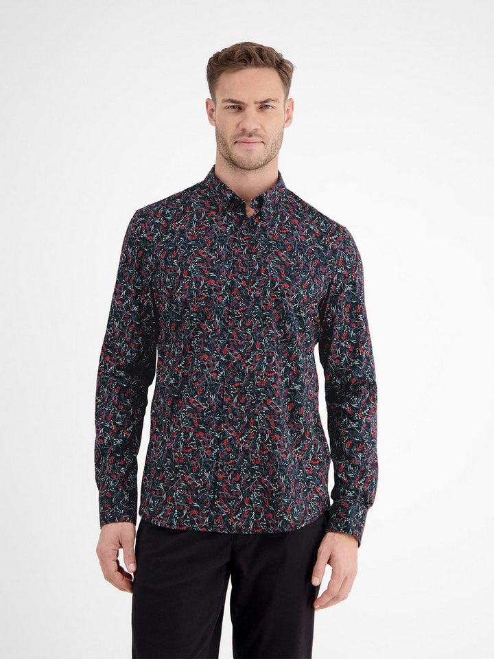 LERROS Langarmhemd LERROS Floral-bedrucktes Herrenhemd mit Stretchanteil von LERROS