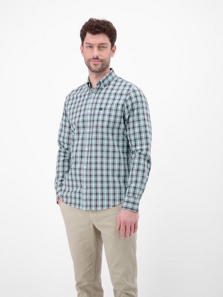 LERROS Langarmhemd LERROS Karohemd mit Button-Down-Kragen von LERROS