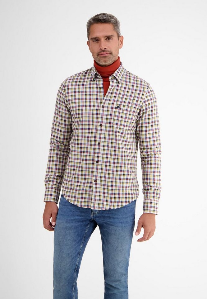 LERROS Langarmhemd LERROS Langarmhemd mit Herringbone-Karo von LERROS