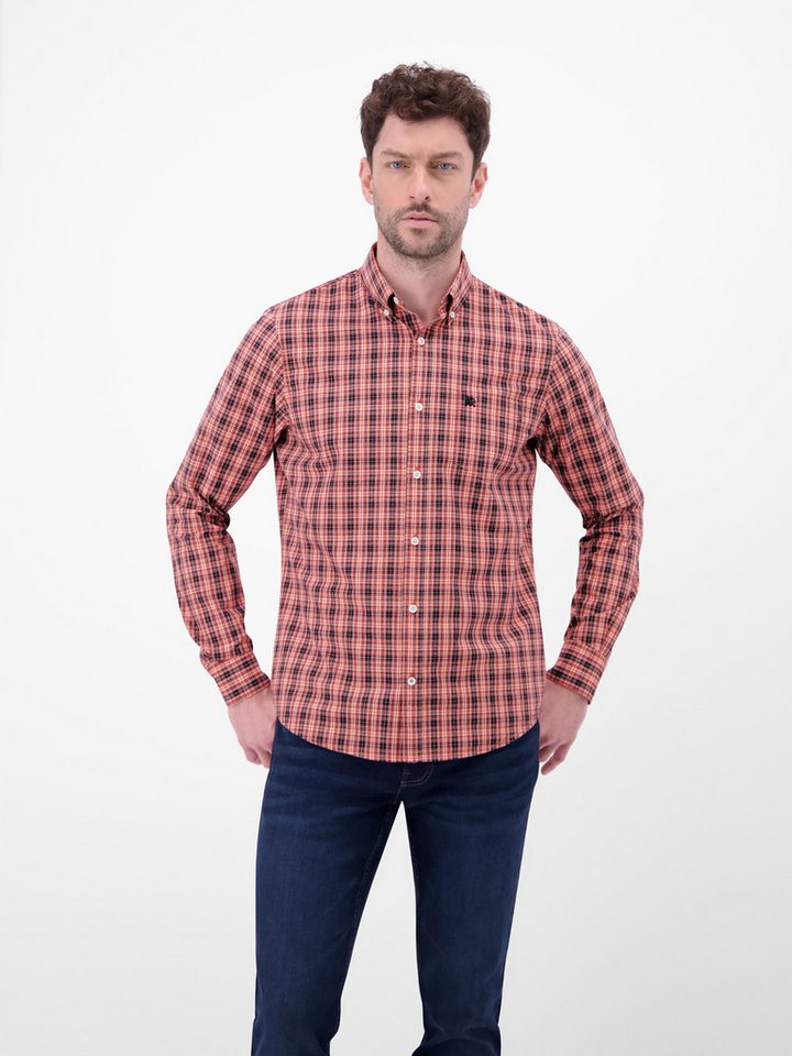 LERROS Langarmhemd kariert, mit Knopfleiste von LERROS