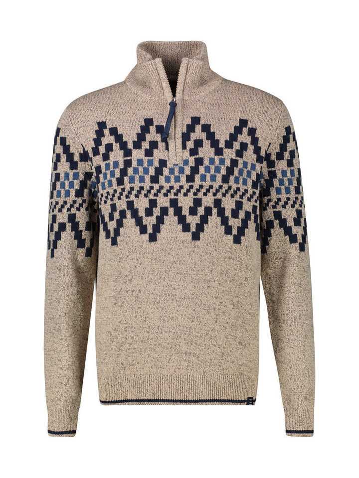 LERROS Norwegerpullover LERROS Troyer mit Norwegermuster in Übergrößen von LERROS