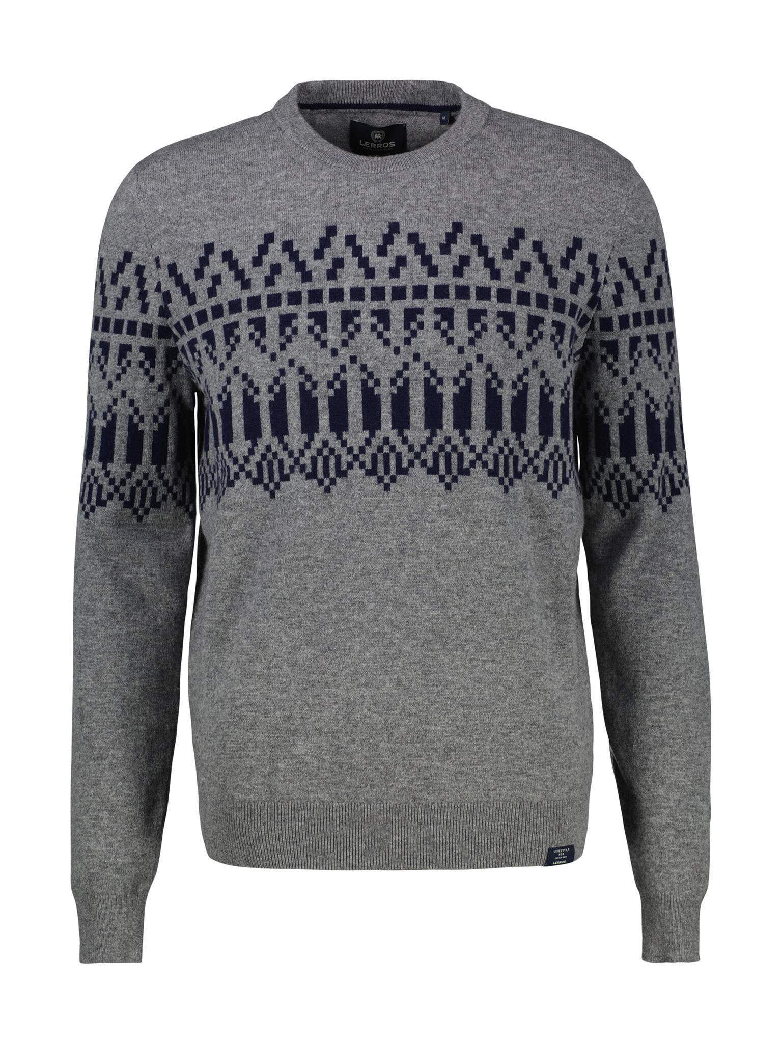 LERROS - O-NECK BUENDCHEN platinum grey melange - Gr. - XXL von LERROS