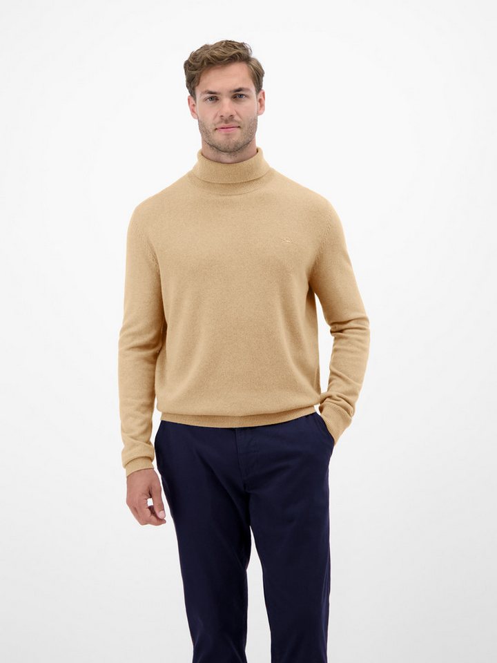 LERROS Rollkragenpullover mit Logo-Stickerei und aus Schurwolle mit Kaschmir von LERROS