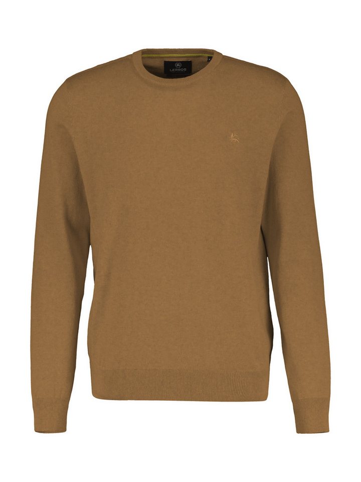 LERROS Rundhalspullover mit Logo Stickerei von LERROS