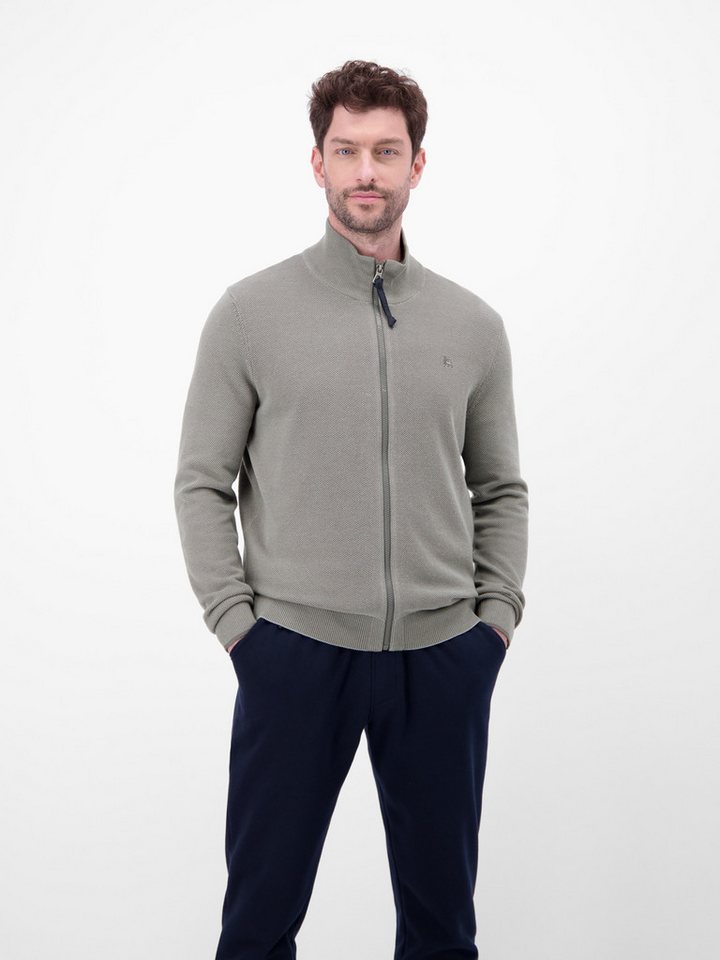 LERROS Strickjacke LERROS Strickjacke mit Stehkragen in 2-Tone-Optik von LERROS