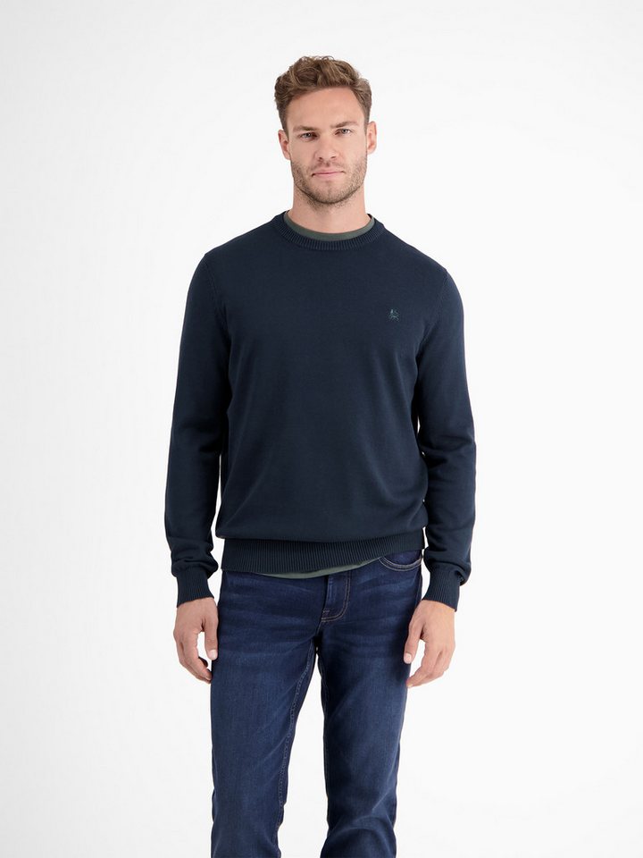 LERROS Strickpullover Herren Strickpullover aus Baumwolle mit Crewneck Ausschnitt Weicher Strick-Pullover, Rundhalsausschnitt, lange Ärmel, pflegeleicht von LERROS