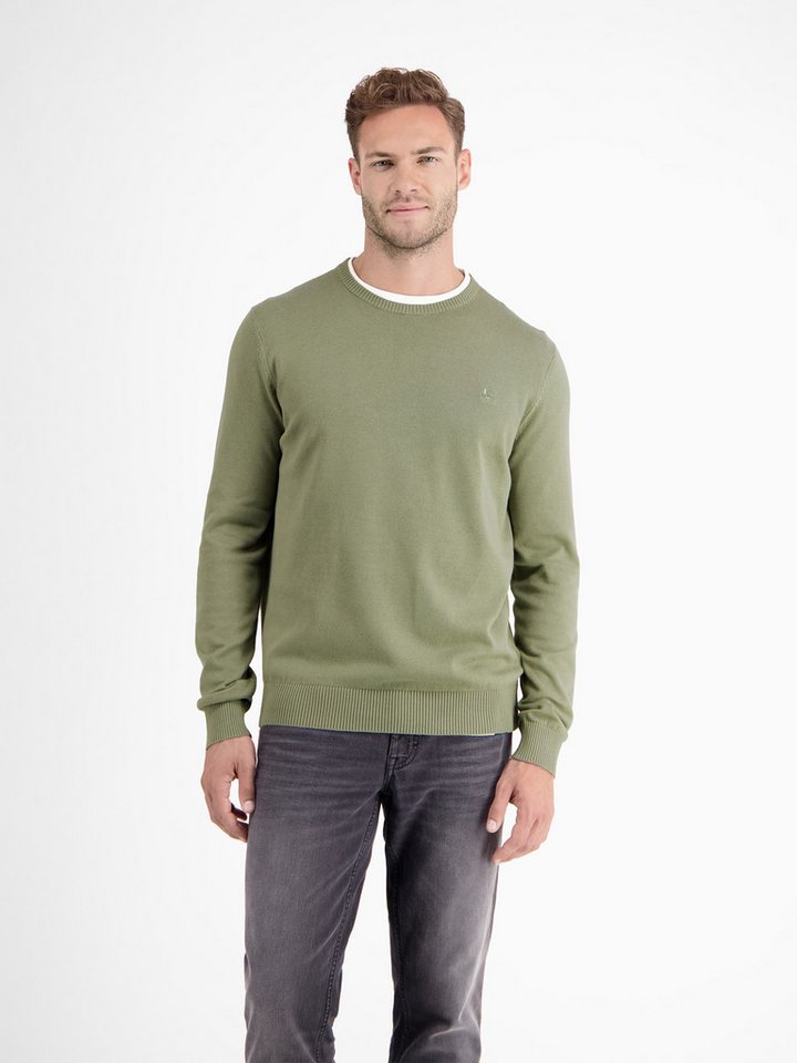 LERROS Strickpullover Herren Strickpullover aus Baumwolle mit Crewneck Ausschnitt Weicher Strick-Pullover, Rundhalsausschnitt, lange Ärmel, pflegeleicht von LERROS
