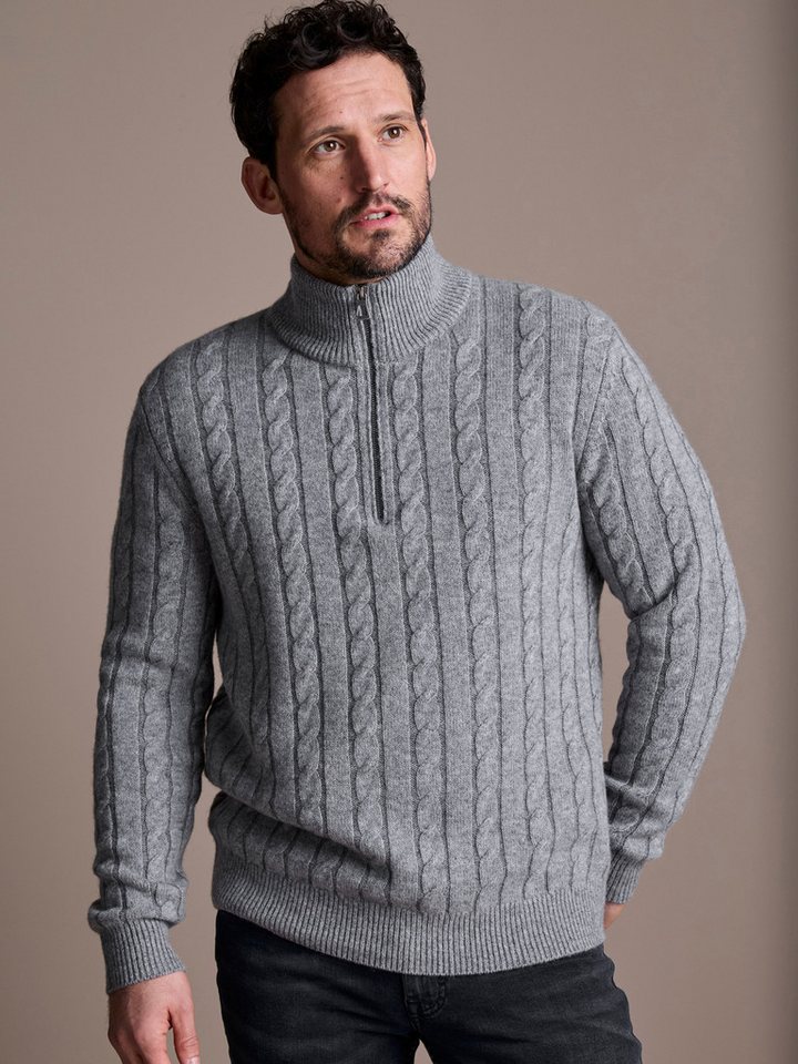LERROS Strickpullover LERROS Troyer mit Zopfmuster - Klassik trifft Coolness von LERROS