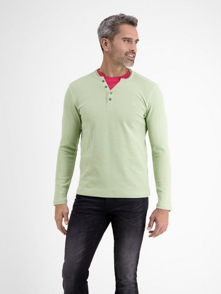 LERROS Sweatshirt LERROS Langarmserafino mit Logostitching von LERROS