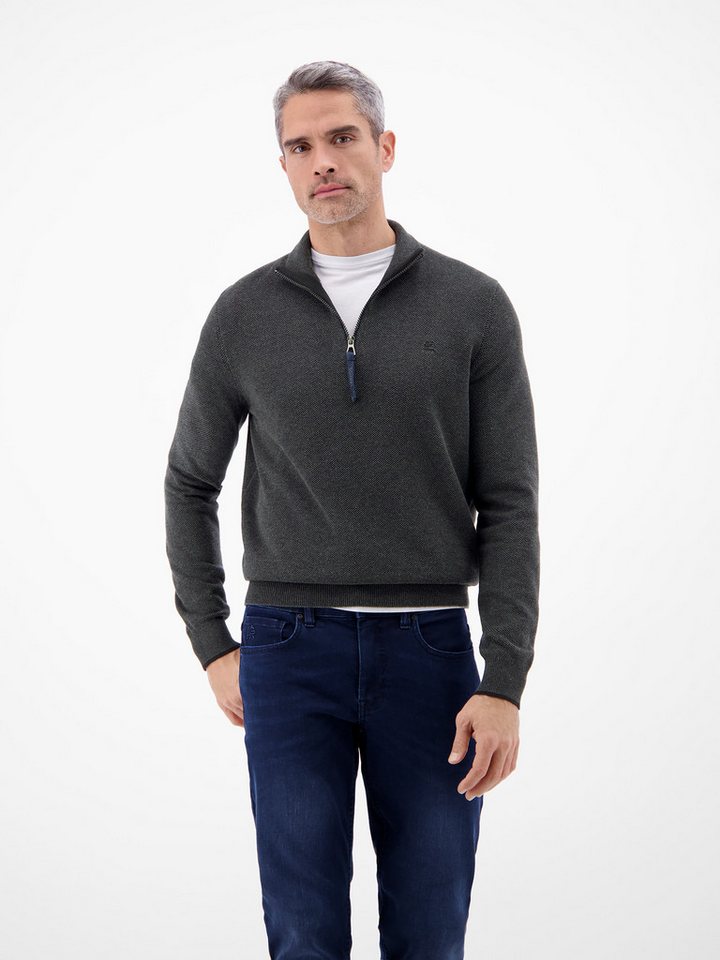 LERROS Sweatshirt LERROS Troyer aus 100% Baumwolle in Strukturqualität von LERROS