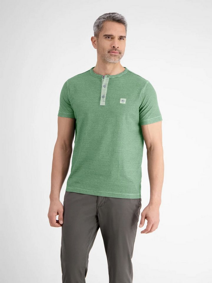 LERROS T-Shirt Basic (1-tlg) Knopfleiste in dezentem Farb- und Materialkontrast von LERROS