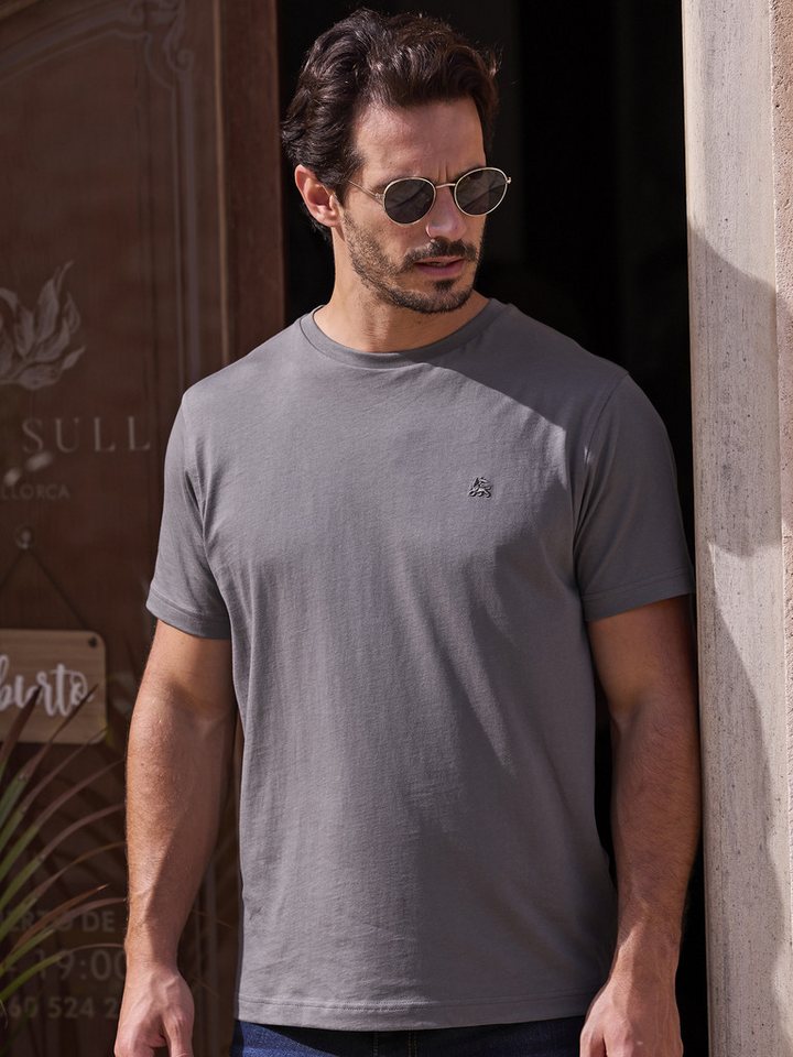 LERROS T-Shirt LERROS Basic T-Shirt mit Logostitch von LERROS