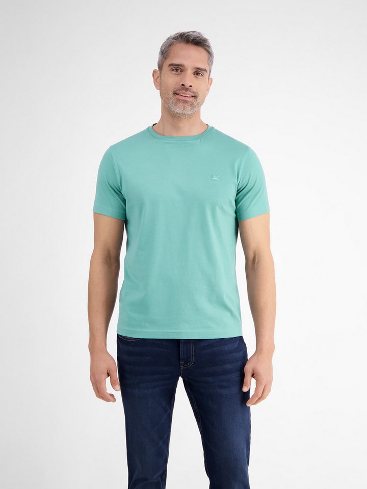 LERROS T-Shirt LERROS Basic T-Shirt mit Logostitck, unifarben von LERROS