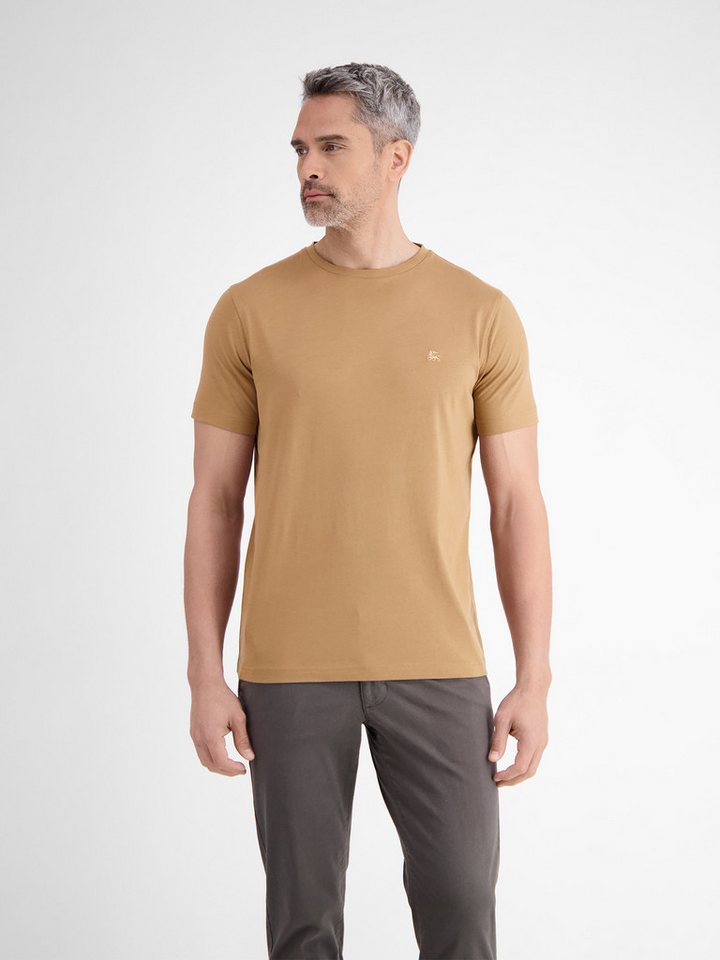 LERROS T-Shirt LERROS Basic T-Shirt mit Logostitck, unifarben von LERROS