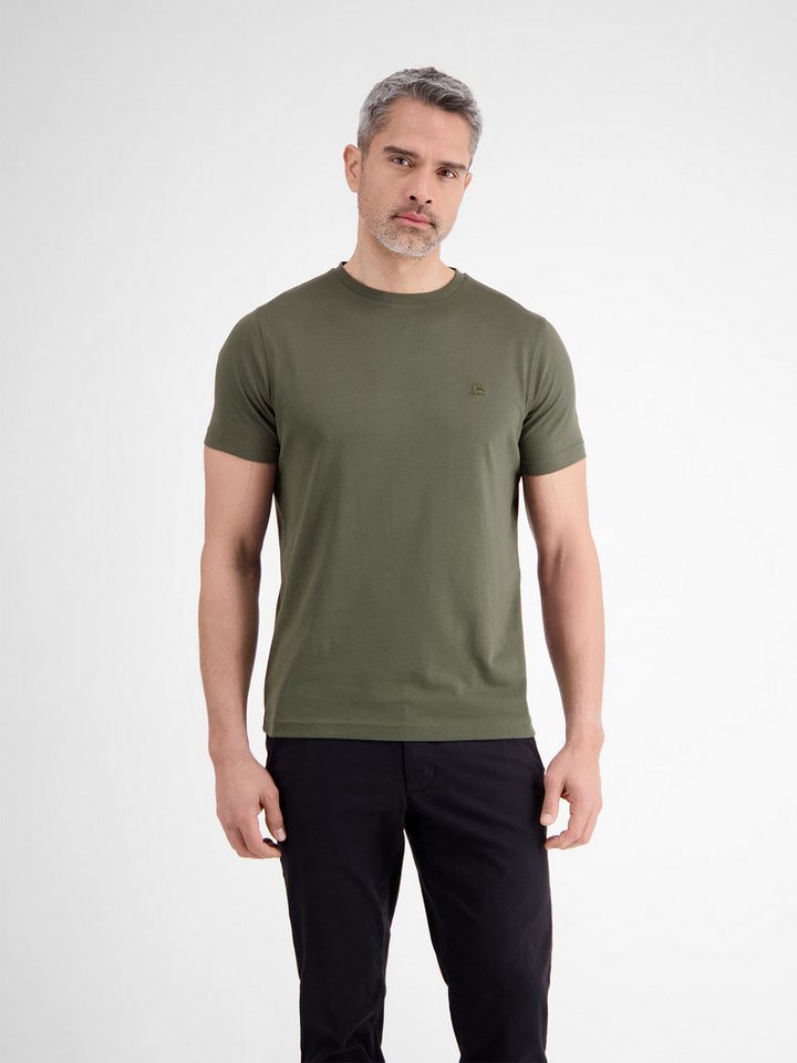 LERROS T-Shirt LERROS Basic T-Shirt mit Logostitck, unifarben von LERROS