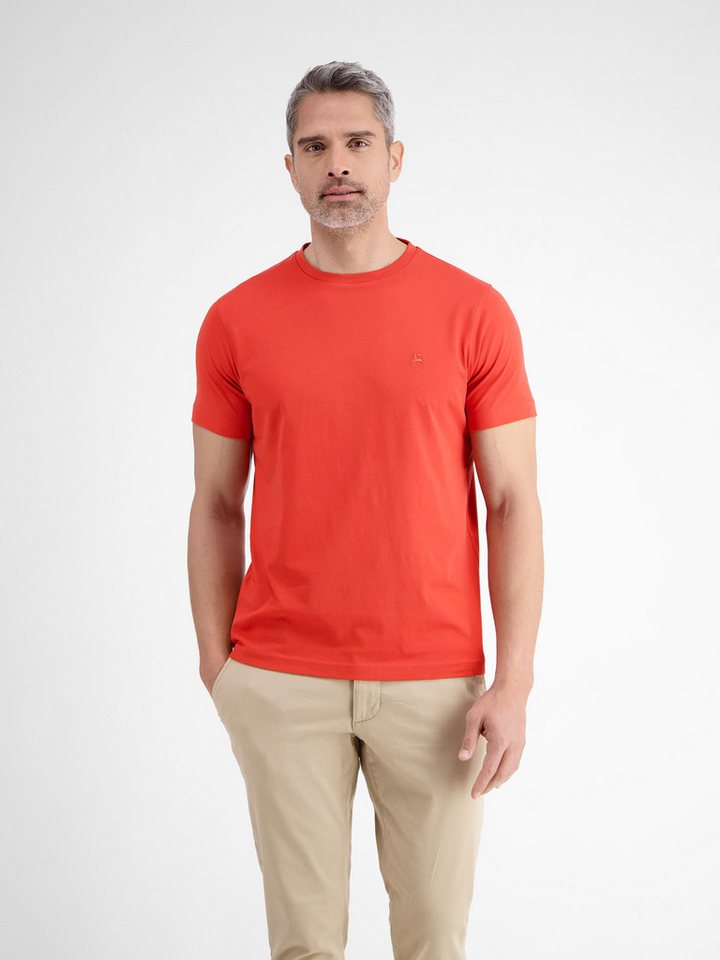 LERROS T-Shirt LERROS Basic T-Shirt mit Logostitck, unifarben von LERROS