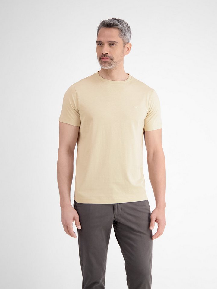 LERROS T-Shirt LERROS Basic T-Shirt mit Logostitck, unifarben von LERROS