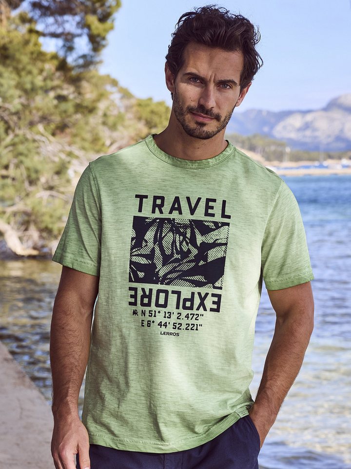 LERROS T-Shirt LERROS Modisches Herren T-Shirt mit Brustprint von LERROS