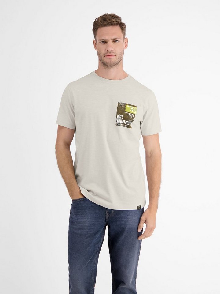 LERROS T-Shirt LERROS O-Neck T-Shirt, Brustprint von LERROS